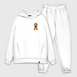 Мужской костюм оверсайз Значок 80 лет победы, цвет: белый