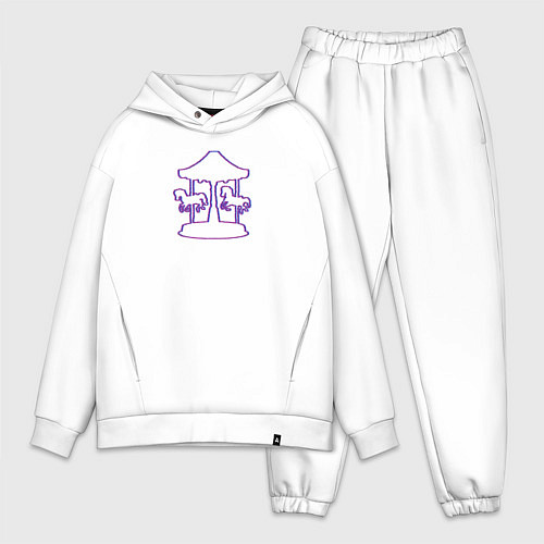 Мужской костюм оверсайз Карусель с лашадками / Белый – фото 1