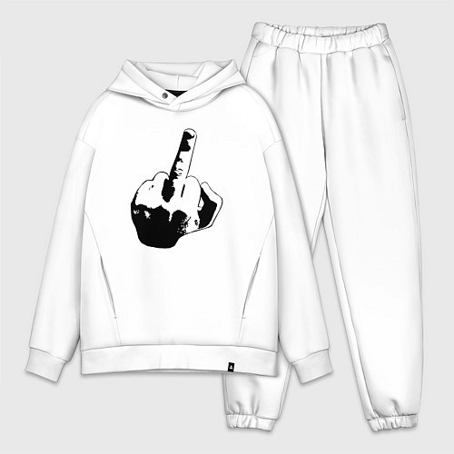 Мужской костюм оверсайз Fuck you man / Белый – фото 1