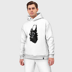 Мужской костюм оверсайз Оборотень рык, цвет: белый — фото 2