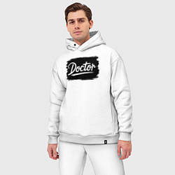 Мужской костюм оверсайз Доктор в черном штрихе, цвет: белый — фото 2