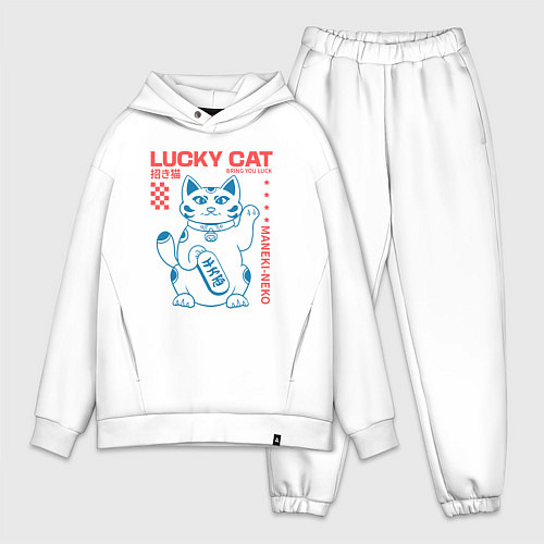 Мужской костюм оверсайз Maneki neko / Белый – фото 1