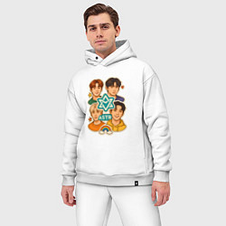 Мужской костюм оверсайз Astro в виде стикеров, цвет: белый — фото 2