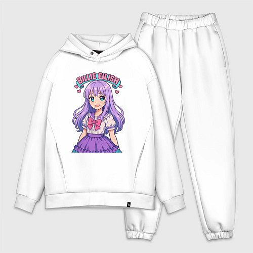 Мужской костюм оверсайз Билли Айлиш аниме стиль / Белый – фото 1