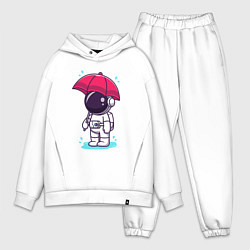 Мужской костюм оверсайз Космонавт с зонтом, цвет: белый