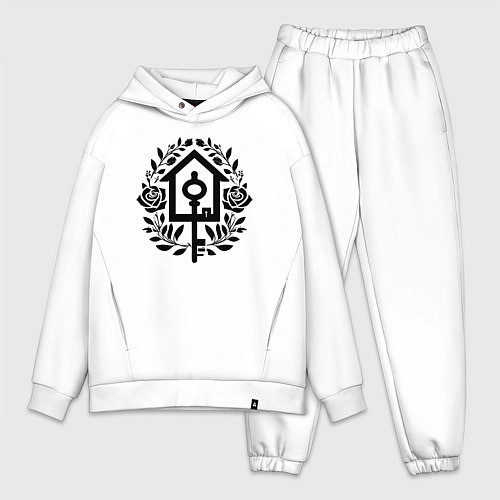 Мужской костюм оверсайз Ключ к дому и цветы / Белый – фото 1