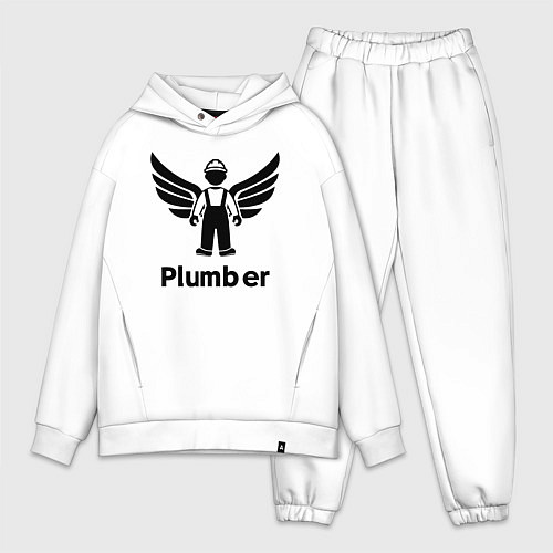 Мужской костюм оверсайз Крылатый сантехник / Белый – фото 1