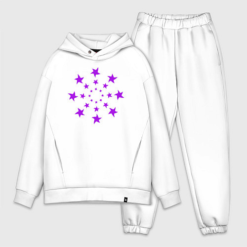 Мужской костюм оверсайз Звезды кругом / Белый – фото 1