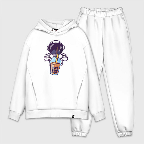 Мужской костюм оверсайз Космический бабл-чай / Белый – фото 1