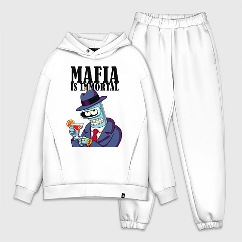 Мужской костюм оверсайз Мафиози Бендер - мафия бессмертна мем / Белый – фото 1