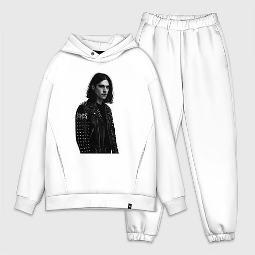 Мужской костюм оверсайз Bones в образе рок звезды / Белый – фото 1