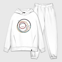 Мужской костюм оверсайз Love надпись абстракция, цвет: белый