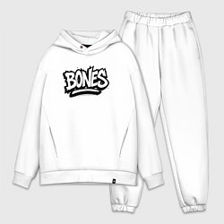 Мужской костюм оверсайз Bones белый логотип