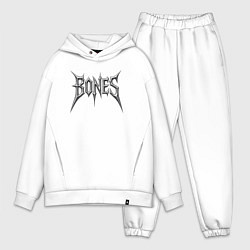 Мужской костюм оверсайз Bones металлическое лого, цвет: белый