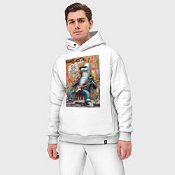 Мужской костюм оверсайз Гитарист Бендер - тяжёлый рок, цвет: белый — фото 2