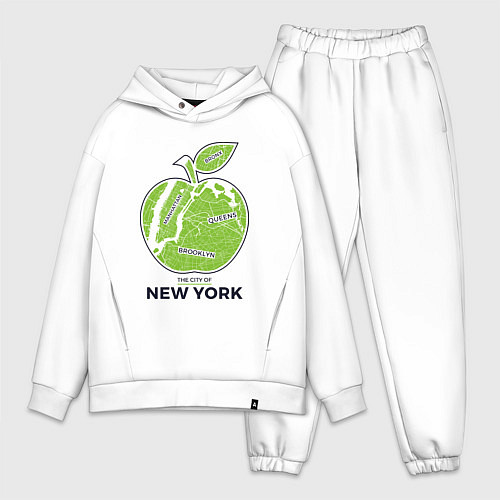 Мужской костюм оверсайз Сity of New York / Белый – фото 1