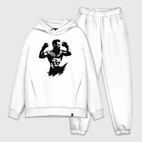 Мужской костюм оверсайз Конор Макгрегор граффити / Белый – фото 1