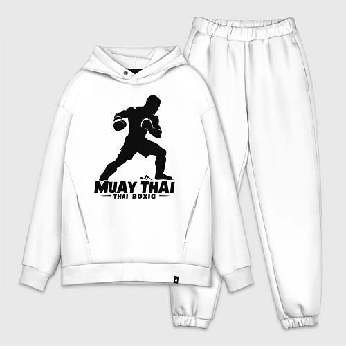 Мужской костюм оверсайз Муай Тай сила и мощь тайского бокса / Белый – фото 1
