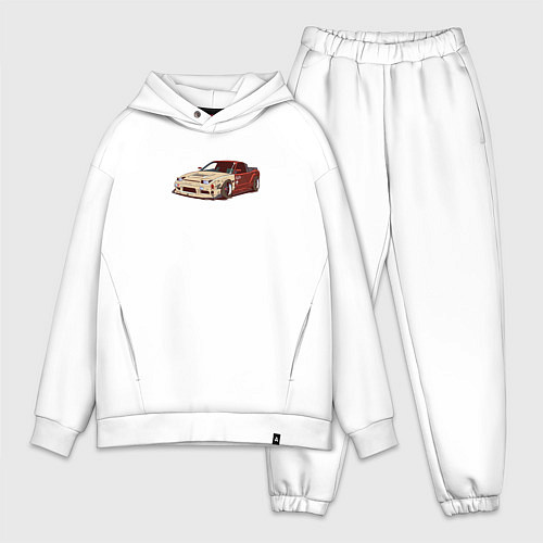 Мужской костюм оверсайз Японская машина арт / Белый – фото 1