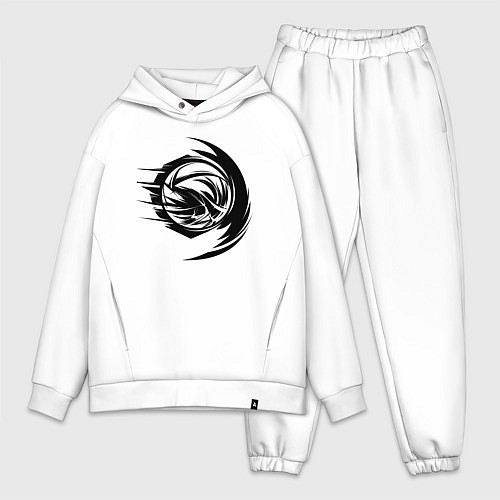 Мужской костюм оверсайз Волейбольный мяч вихревой удар / Белый – фото 1