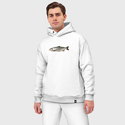 Мужской костюм оверсайз Селёдка в профиль, цвет: белый — фото 2