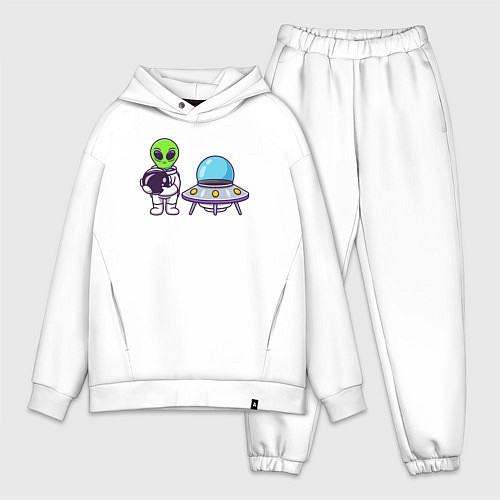 Мужской костюм оверсайз Инопланетянин космонавт / Белый – фото 1