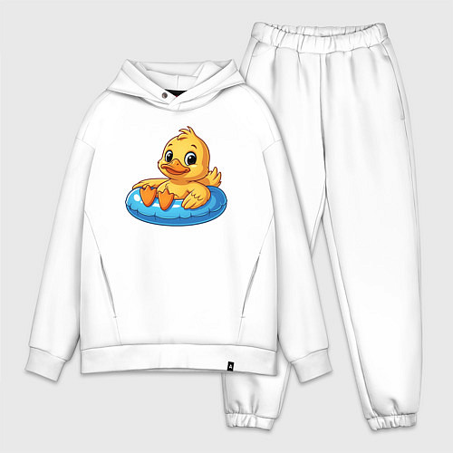 Мужской костюм оверсайз Утенок в надувном круге / Белый – фото 1
