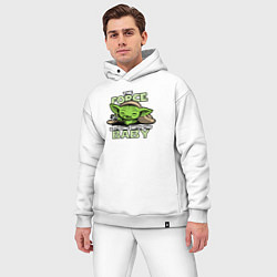 Мужской костюм оверсайз С этим малышом великая сила, цвет: белый — фото 2