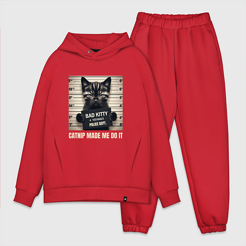 Мужской костюм оверсайз Bad Kitty / Красный – фото 1