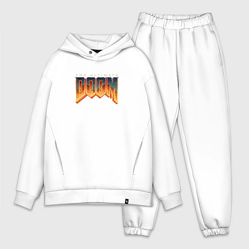 Мужской костюм оверсайз Doom ultimate logo / Белый – фото 1