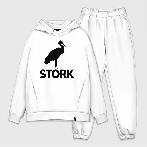 Мужской костюм оверсайз Черный аист / Белый – фото 1