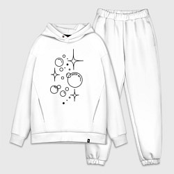 Мужской костюм оверсайз Мыльные пузыри, цвет: белый