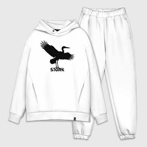 Мужской костюм оверсайз Аист граффити / Белый – фото 1