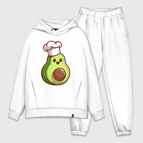 Мужской костюм оверсайз Повар авокадо / Белый – фото 1