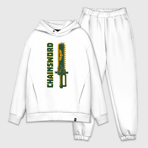 Мужской костюм оверсайз Цепной меч / Белый – фото 1