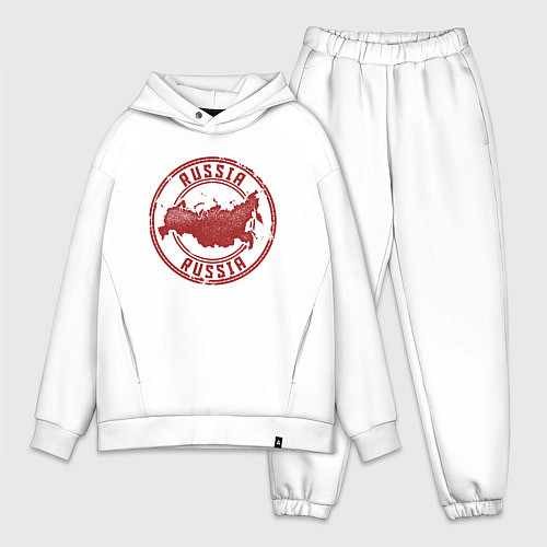 Мужской костюм оверсайз Россия / Белый – фото 1