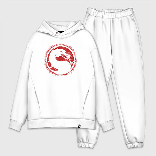 Мужской костюм оверсайз Red dragon kombat / Белый – фото 1