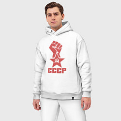 Мужской костюм оверсайз Сила СССР, цвет: белый — фото 2