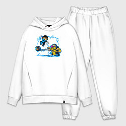 Мужской костюм оверсайз Скорпион против Саб-зиро, цвет: белый