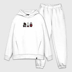 Мужской костюм оверсайз Матрёшка и медведь