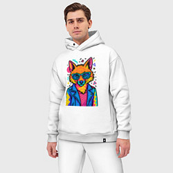 Мужской костюм оверсайз Лиса Pop Colors, цвет: белый — фото 2