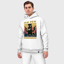 Мужской костюм оверсайз Пеу пеу мадафакас - лошадь с пистолетами, цвет: белый — фото 2