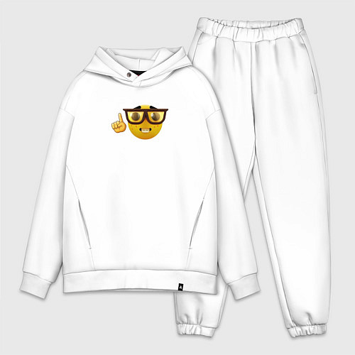 Мужской костюм оверсайз Смайл-ботан / Белый – фото 1