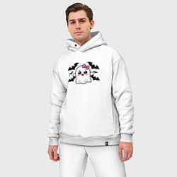 Мужской костюм оверсайз Готическое очарование - приведение, цвет: белый — фото 2