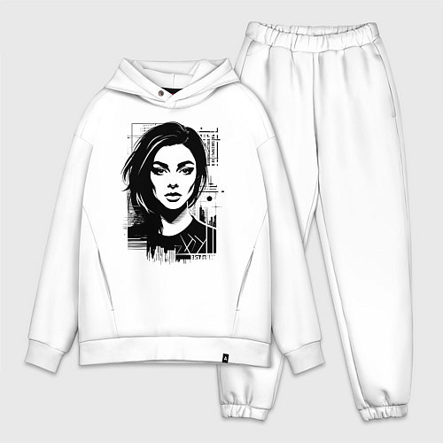 Мужской костюм оверсайз Саша Грей в урбан стиле / Белый – фото 1