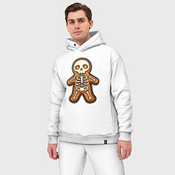 Мужской костюм оверсайз Скелет печеньки, цвет: белый — фото 2