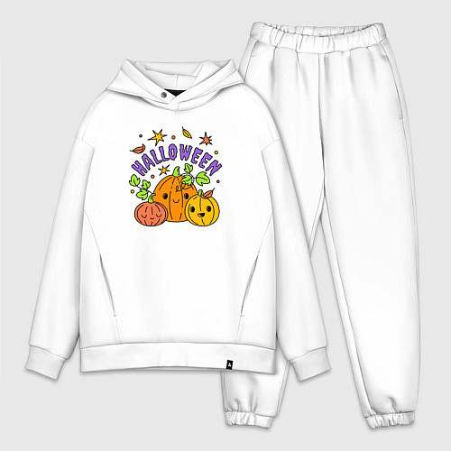 Мужской костюм оверсайз Весёлый хэллоуин / Белый – фото 1