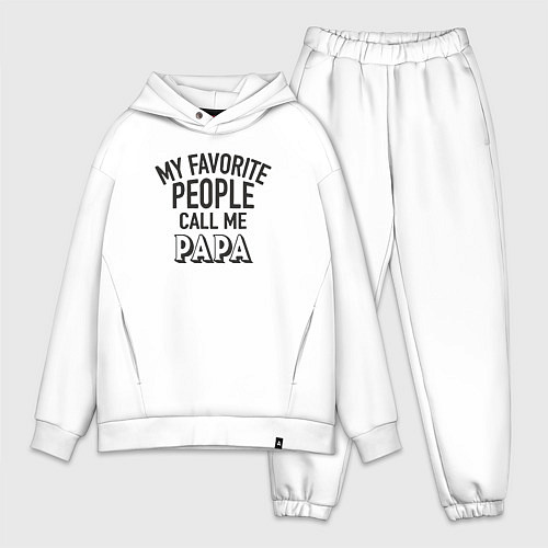 Мужской костюм оверсайз Любимые люди зовут меня папой / Белый – фото 1