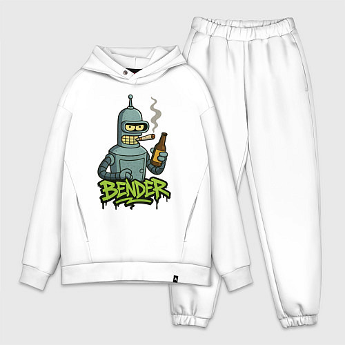 Мужской костюм оверсайз Bender with beer / Белый – фото 1