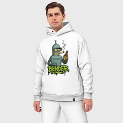 Мужской костюм оверсайз Bender with beer, цвет: белый — фото 2